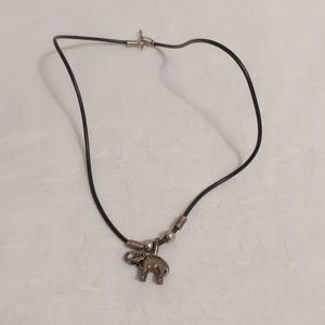 Black and Silver Elephant Necklace 💐